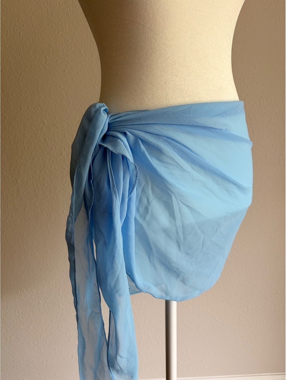Light Blue Sheer Multi-Way Sarong Cover Up Scarf